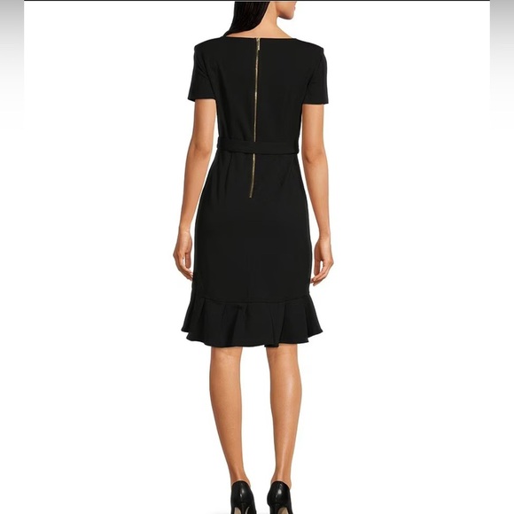 Calvin Klein
Boat Neck Short Sleeve Belted Ruffle Hem Faux Wrap Dress - Picture 8 of 12